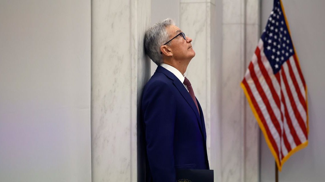 Dow Jones falls almost 100 points after weak Treasury bond auction, ahead of Fed’s Powell remarks