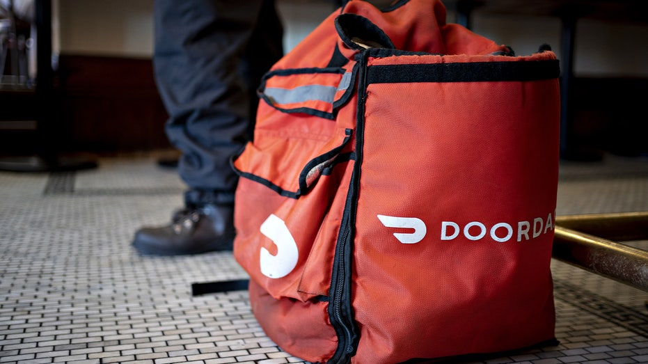 A DoorDash Inc. delivery bag