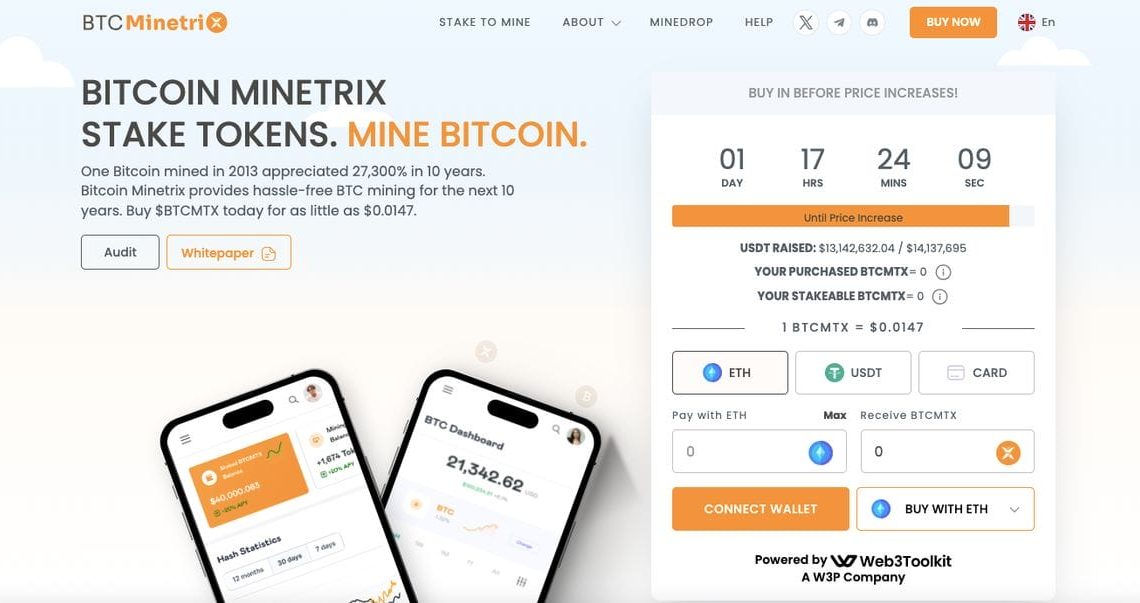 Last Chance To Buy Bitcoin Minetrix As $13 Million Presale Concludes April 25