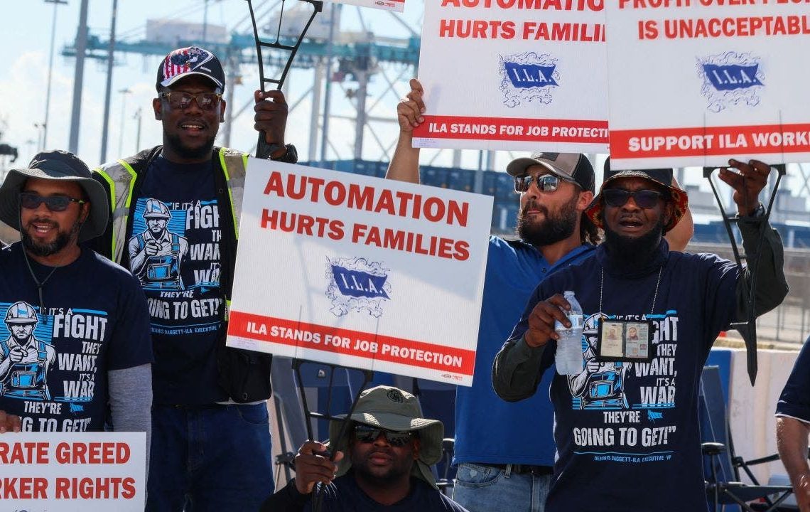 Vice President Harris says tentative dockworker agreement 'indicates progress toward strong contract'