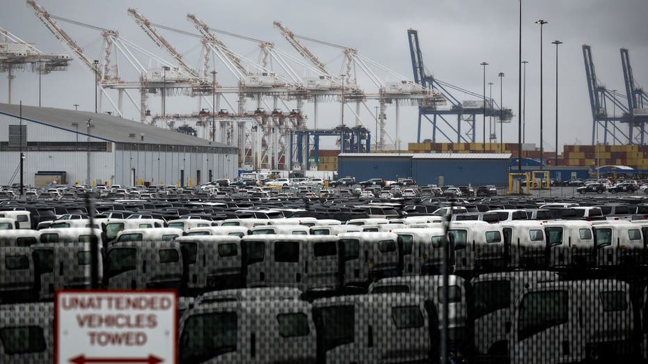 Port of Baltimore parked cars during port strike