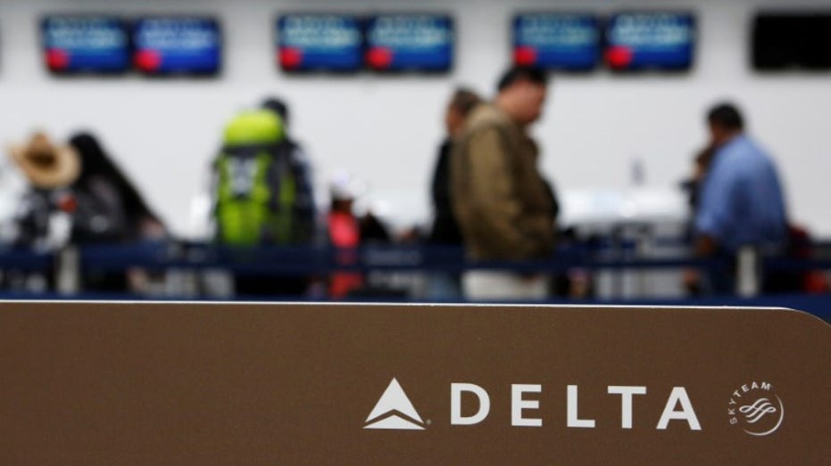 Delta logo at an airport