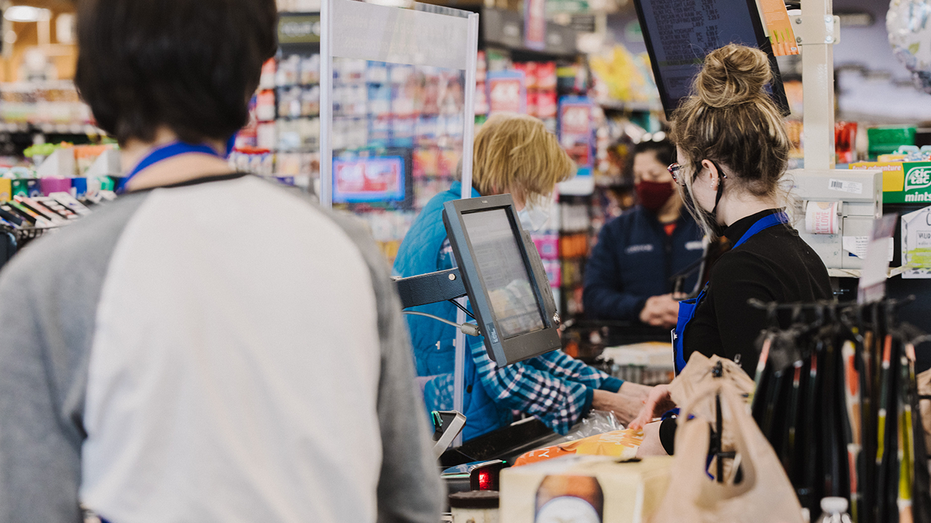 Shoppers at the grocery store 