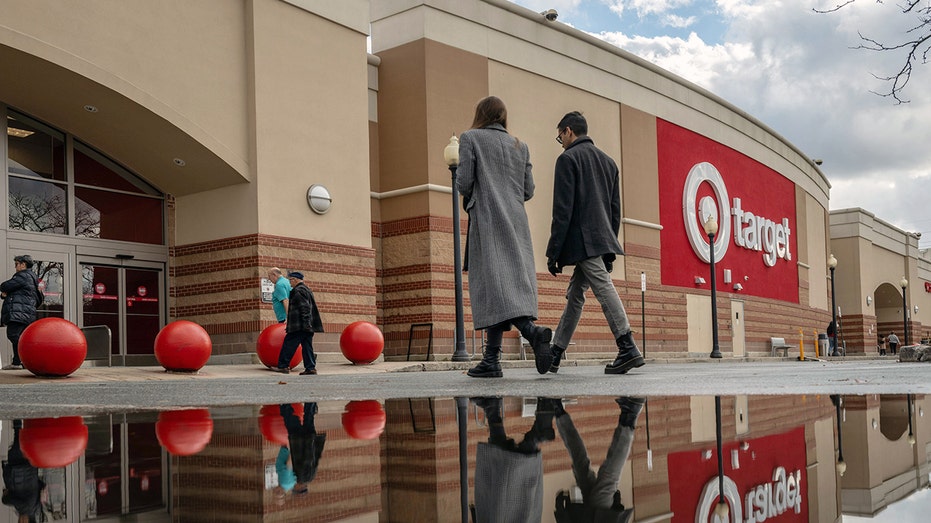 Shoppers entering Target