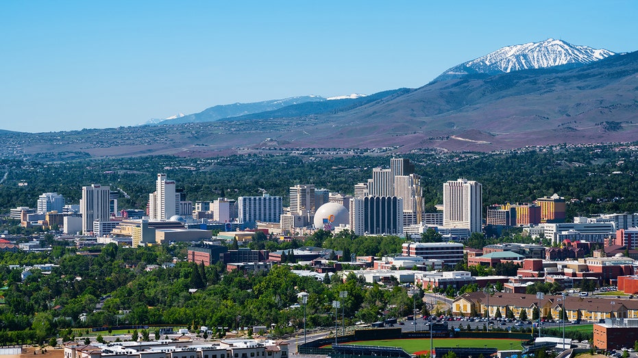 An aerial view of Reno, Nevada